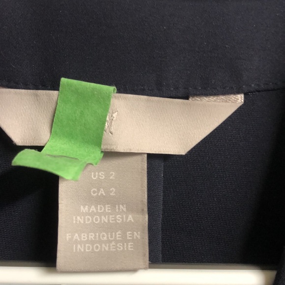 H&M navy belted shirt style dress euc size 2 dry cleaned - Picture 2 of 9